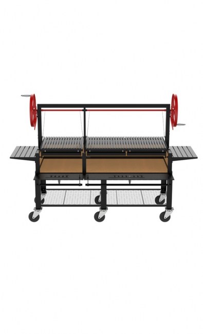 Sunterra Outdoor 72 Santa Maria Grills with adjustable grill grates and shelves 